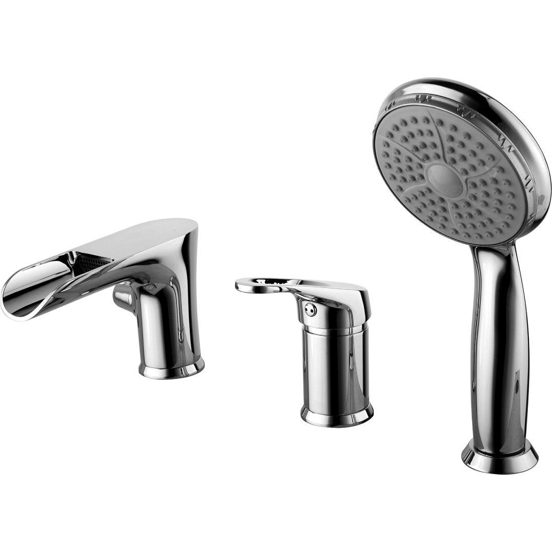 Смеситель для ванны встраиваемый на 3 отверстия с аксессуарами Lemark Omega, LM3145C