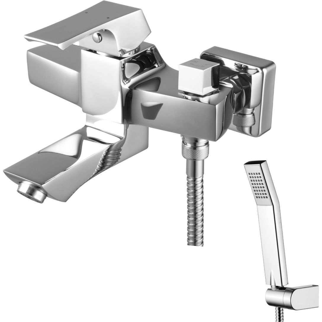 Смеситель для ванны с фиксированным плоским изливом 107 мм Lemark Unit, LM4514C