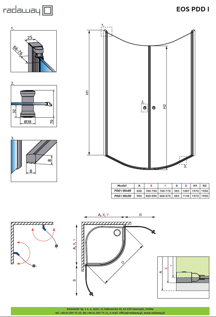 Душевая кабина Radaway Eos PDD I