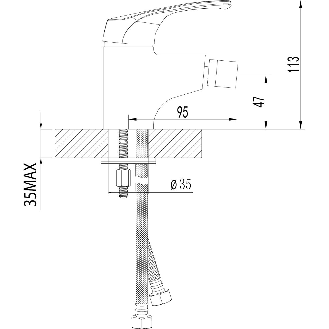 Смеситель для биде Lemark Omega, LM3108C