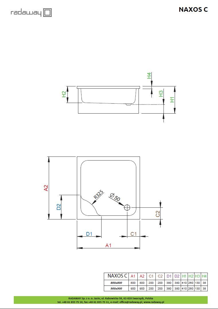 Душевой поддон Radaway Naxos C