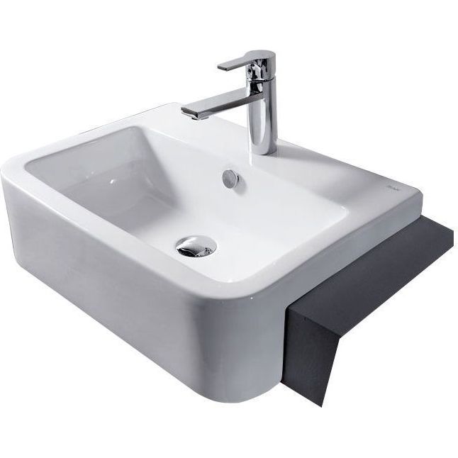 Полувстраиваемый умывальник Bravat 58x42, C22149W-1