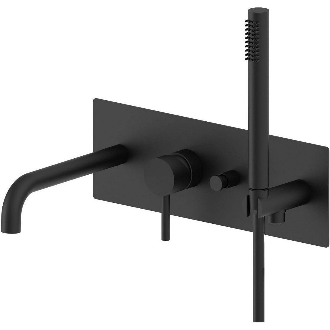 Смеситель для ванны и душа из стены Paffoni Light черный матовый, LIG001NO
