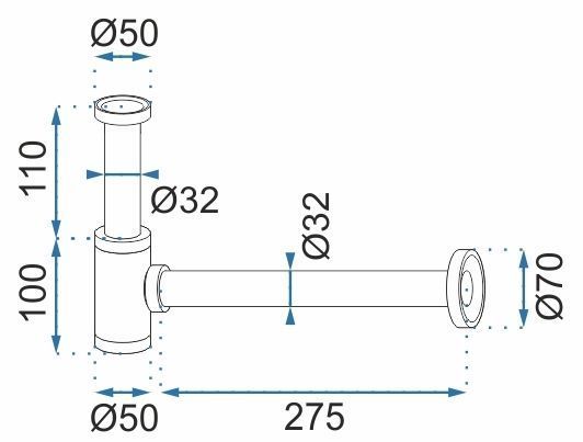 Сифон с универсальным клик-клаком Rea Rose Gold, REA-A8541