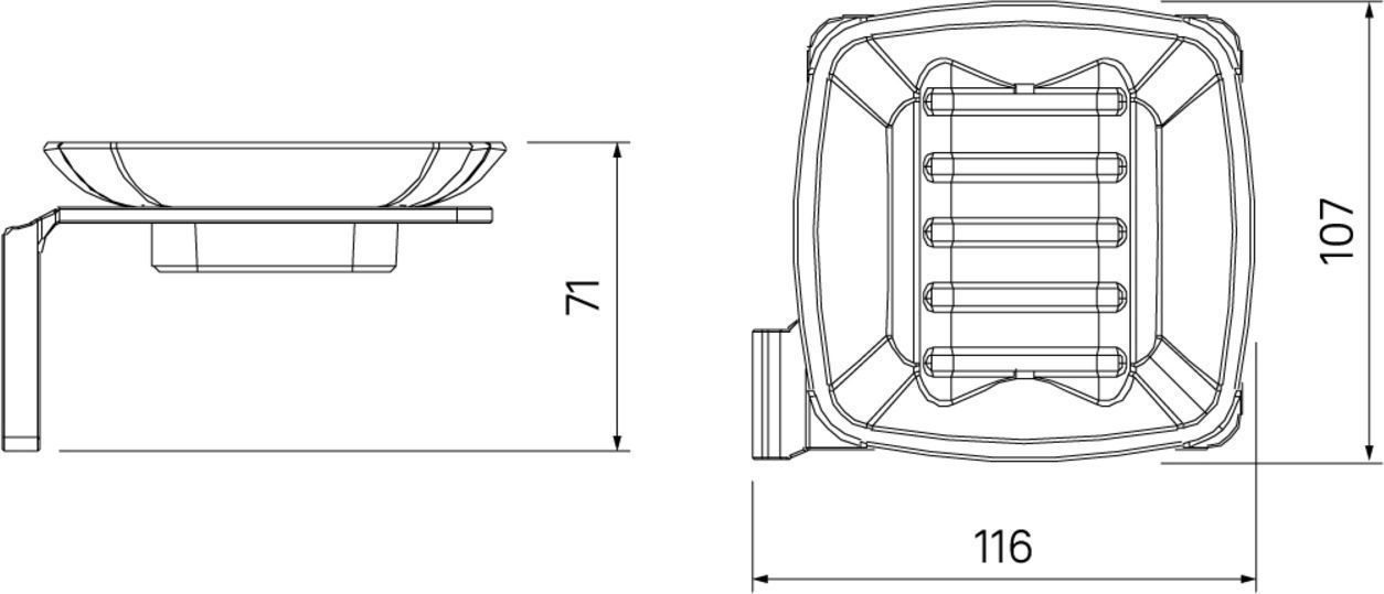 Мыльница, матовое стекло, сплав металлов хром, Iddis Slide, SLISCG0i42