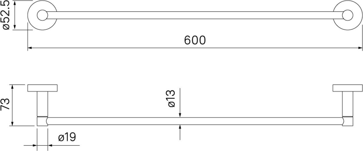 Полотенцесушитель одинарный, сплав металлов, Iddis Sena, SENSS10i49