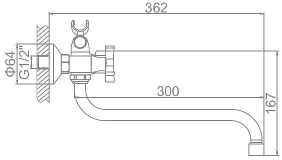 Смеситель для ванны Ledeme L2322