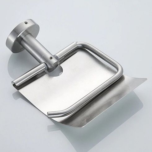 Держатель туалетной бумаги с крышкой (сатин) Ledeme L71703