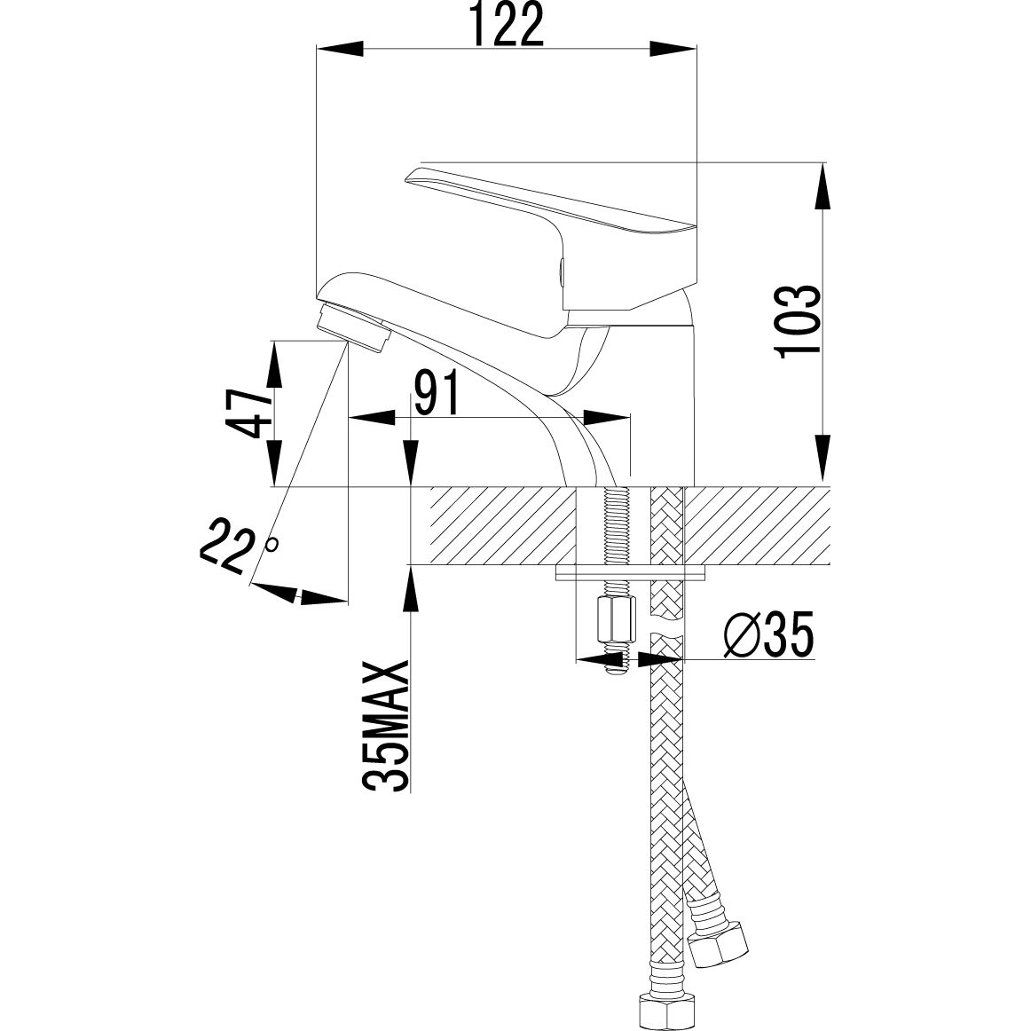 Смеситель для умывальника одноручный монолитный Lemark Partner, LM6556C