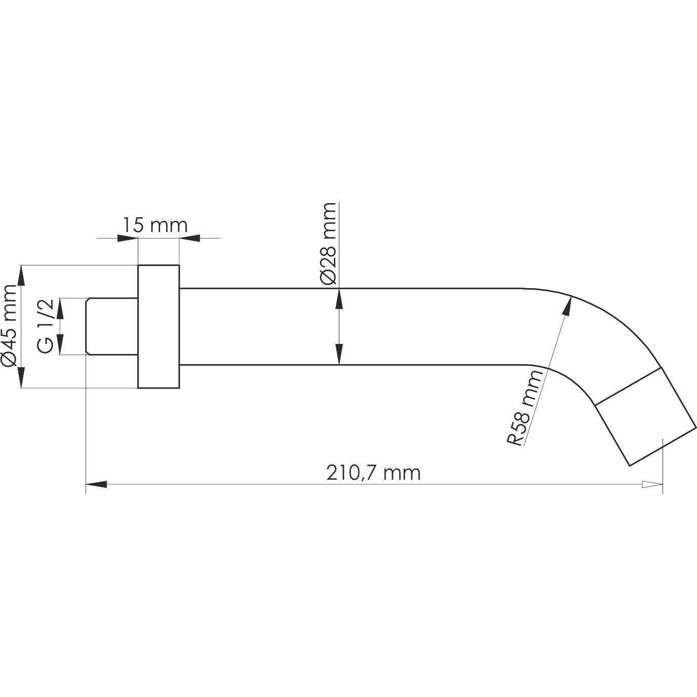 Настенный излив для душа WasserKRAFT, A149