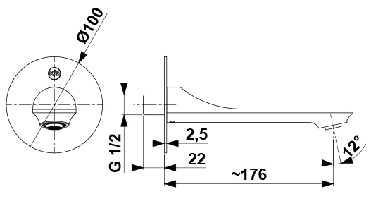 Излив для ванны Armatura Halit, 836-003-00
