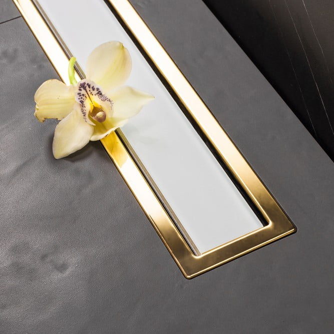 Душевой лоток Pestan Confluo Premium Line 950 White Glass Gold