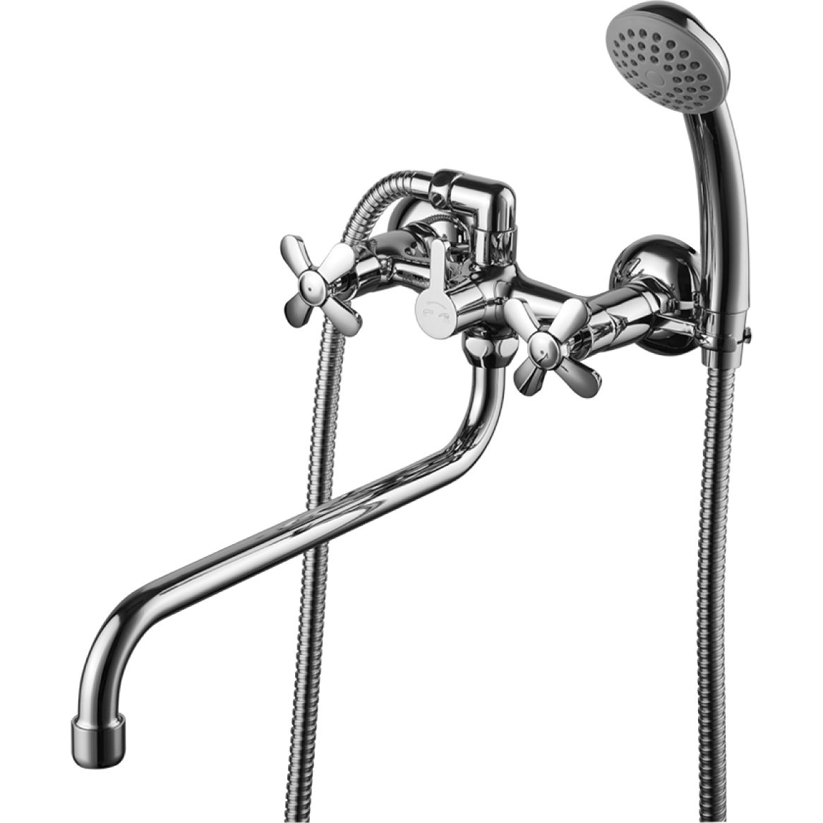 Смеситель универсальный двуручный с круглым изливом 300 мм Lemark Partner, LM6541C