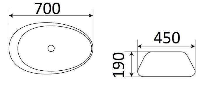 Раковина для ванной Ceramalux 69x42, 7807