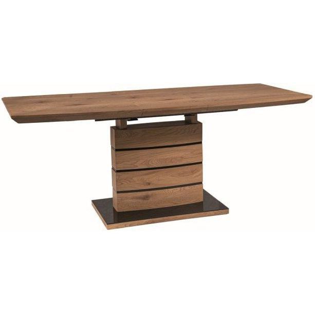 Стол обеденный Signal Leonardo 140 раскладной дуб/черный, LEONARDODD140