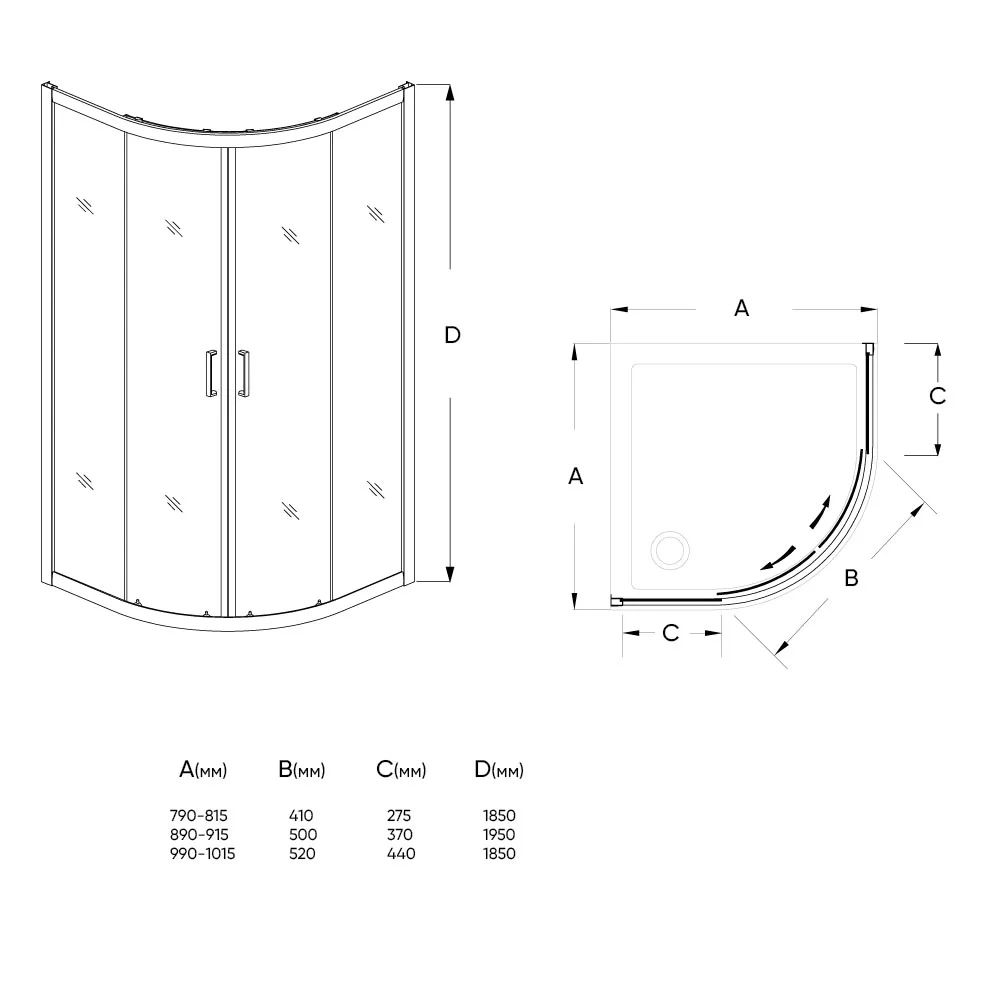Душевой угол Veconi RV-01
