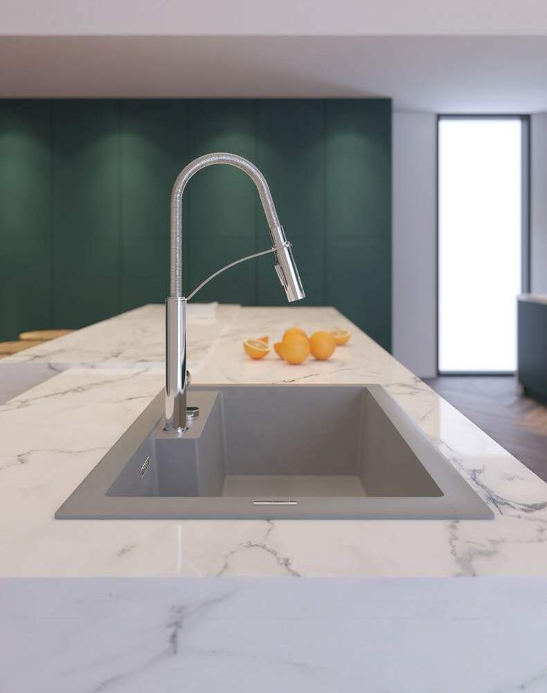 Смеситель для мойки с выдвижным изливом Deante Gerbera, BGB_072M