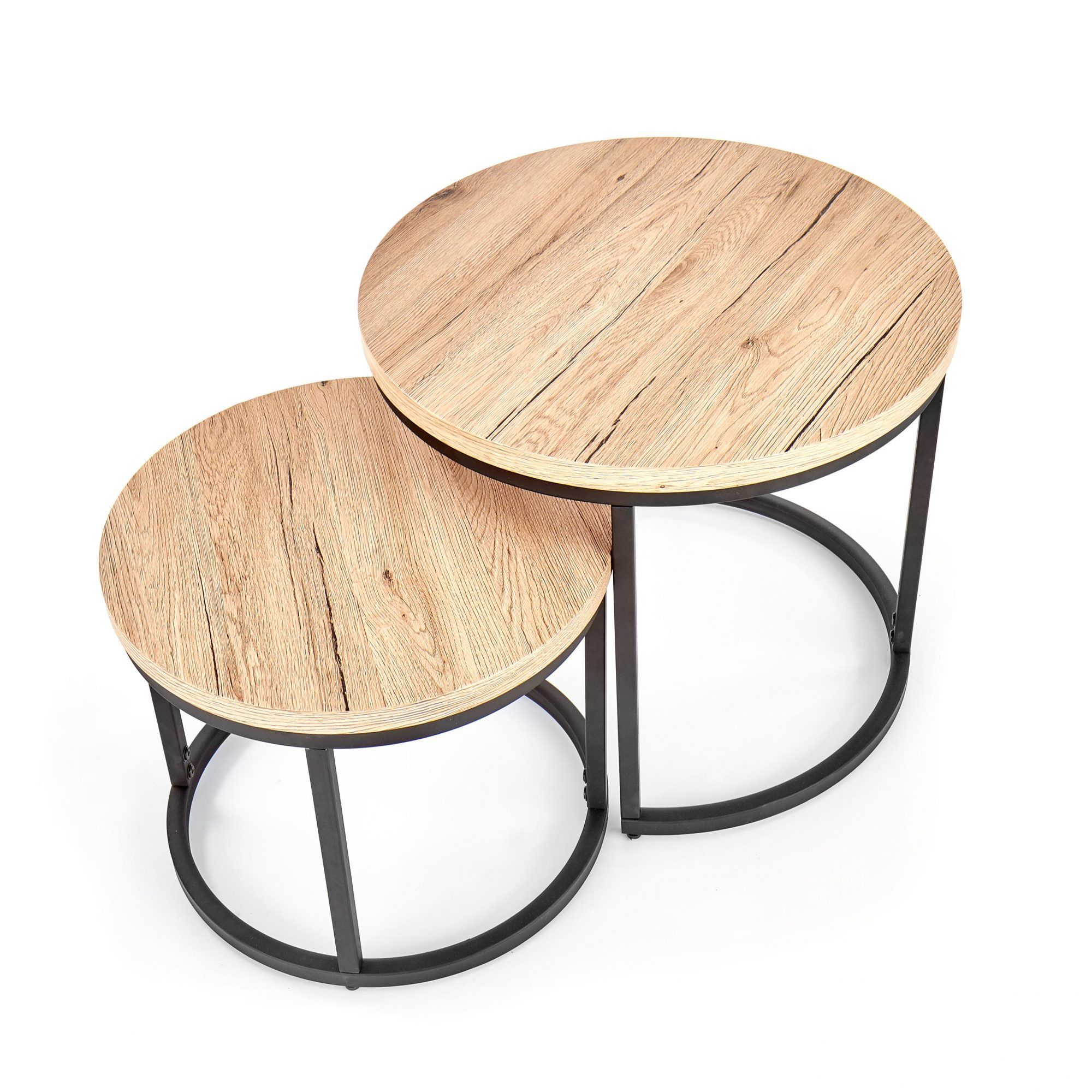 Комплект Halmar Oreo (2 стола журнальных) дуб сан ремо/черный, V-CH-OREO-LAW-DAB_SAN_REMO