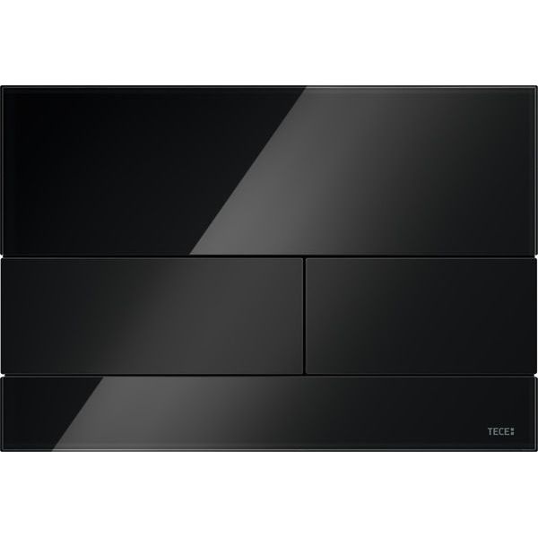 Кнопка смыва унитаза TECEsquare, стекло черное, клавиши черные, 9240809