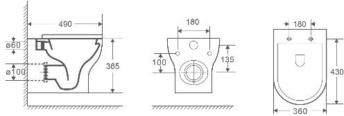 Унитаз подвесной WeltWasser ERLENBACH 004 GL-WT