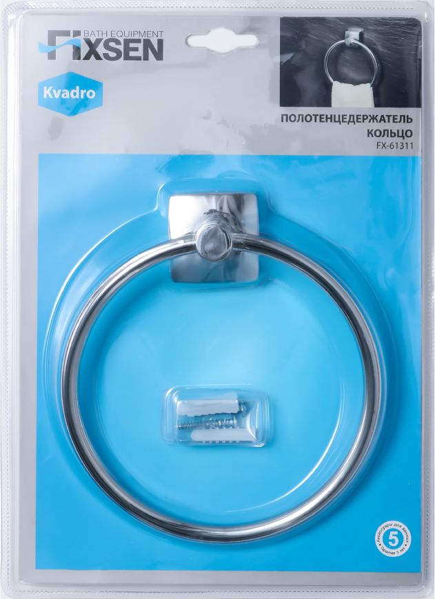 Полотенцедержатель кольцо Fixsen Kvadro, FX-61311