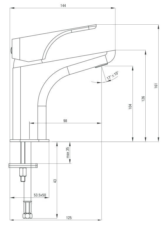 Смеситель для раковины Deante Hiacynt Nero, BQH_N21M