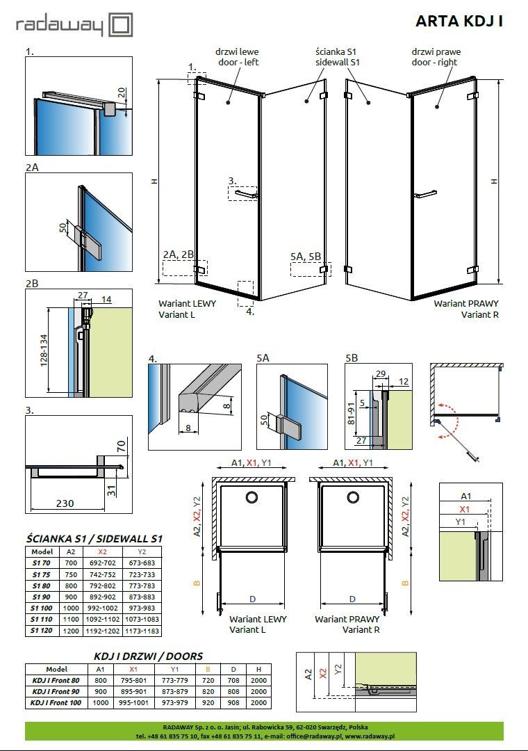 Душевая кабина Radaway Arta KDJ I
