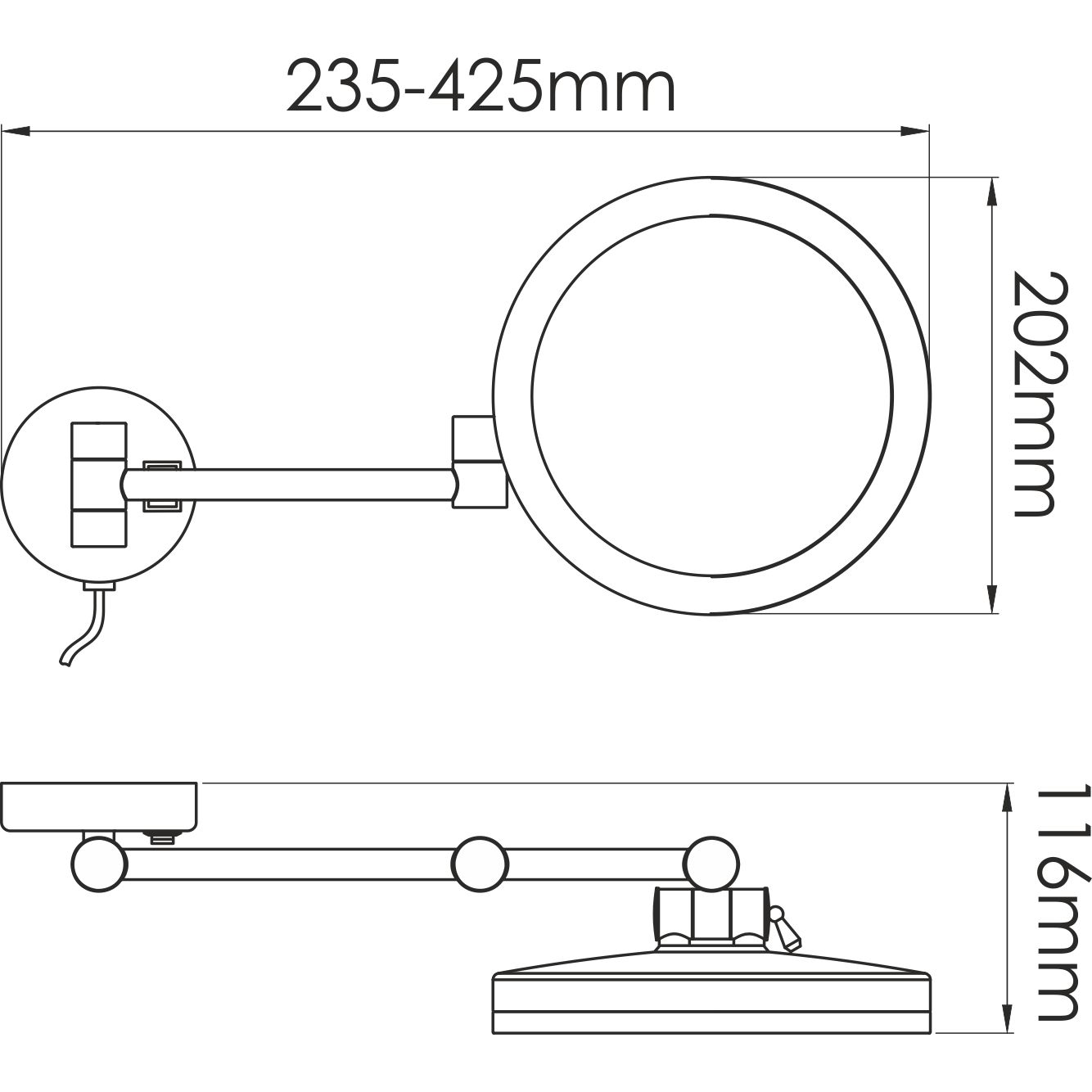 Зеркало c LED-подсветкой, 3-х кратным увеличением WasserKRAFT, K-1004