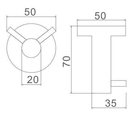 Крючок двойной (черный) Ledeme L71705B-2