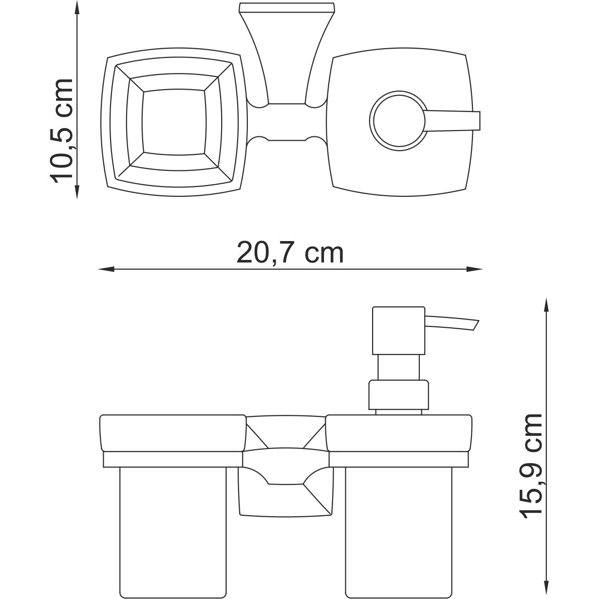 Держатель стакана и дозатора WasserKRAFT Wern, K-2589