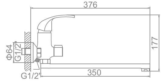 Смеситель для ванны Ledeme L2235
