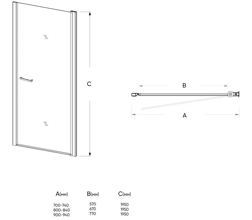 Душевая дверь Veconi VN-43