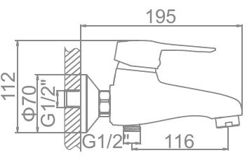 Смеситель для ванны Ledeme L3204