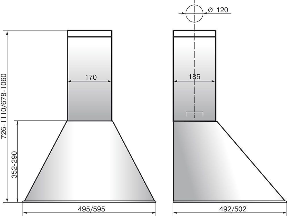Кухонная вытяжка Elikor ЭПСИЛОН 60П-430-П3Л (черный/бронза), 873148