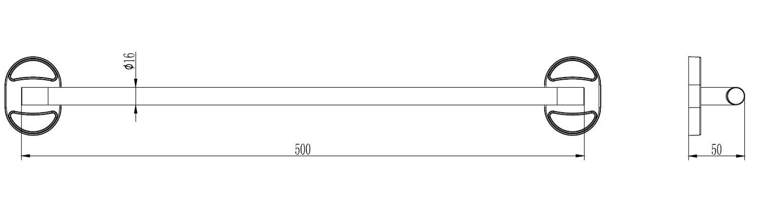 Держатель полотенца одинарный 55 см Ledeme L1901-1