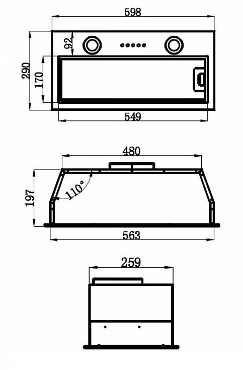 Кухонная вытяжка Maunfeld THAMES 601M белый