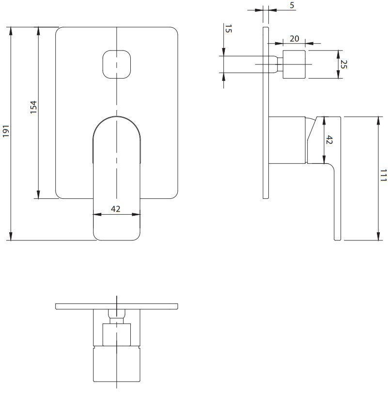 Смеситель для ванны Omnires Baretti, BA7835BL