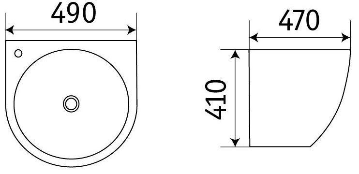 Раковина для ванной Ceramalux 49x47, 500FBW