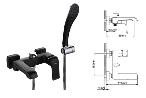 Смеситель для ванны Gappo G3250