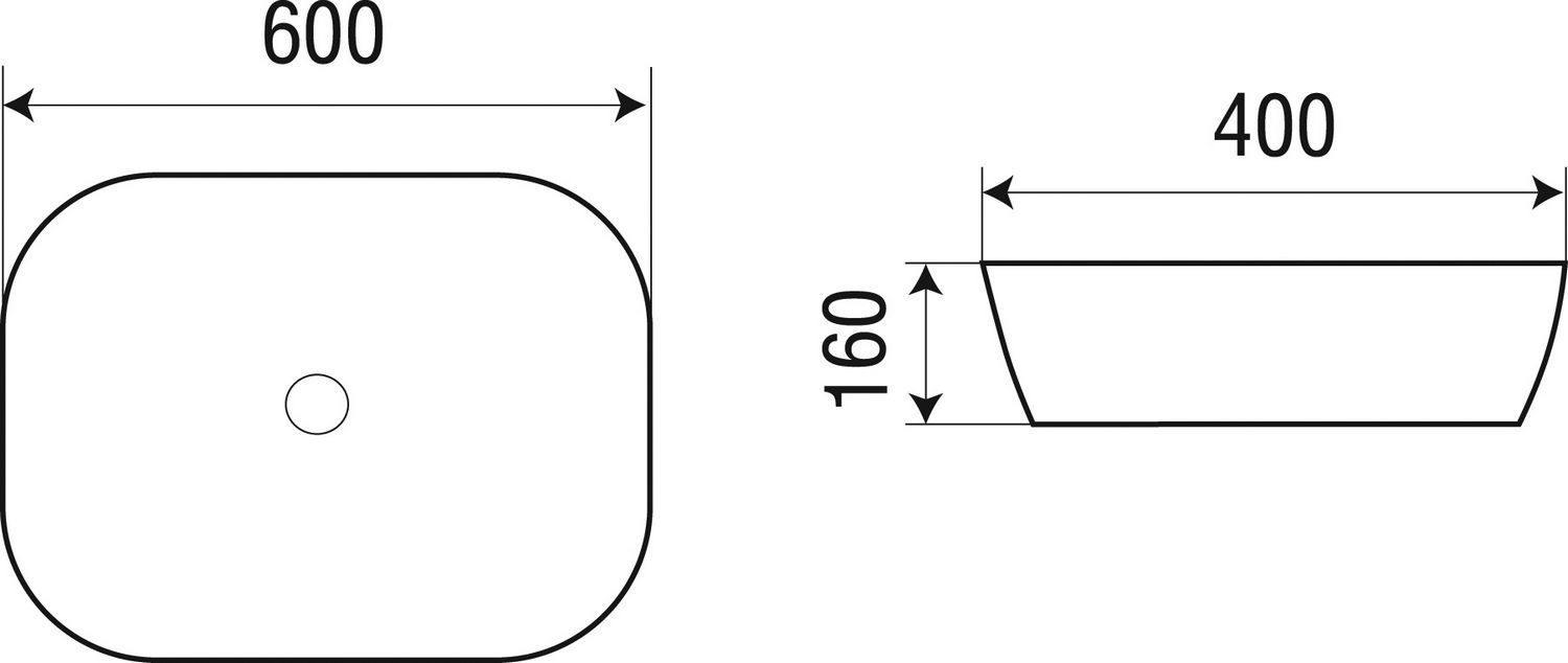 Раковина накладная WeltWasser ELBACH 21434 60x40
