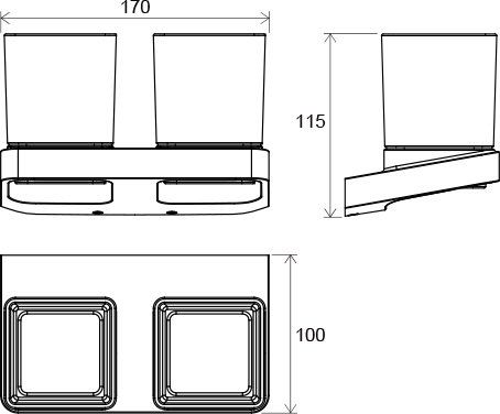 Держатель с двумя стаканами Ravak 10° TD 220.00, X07P322