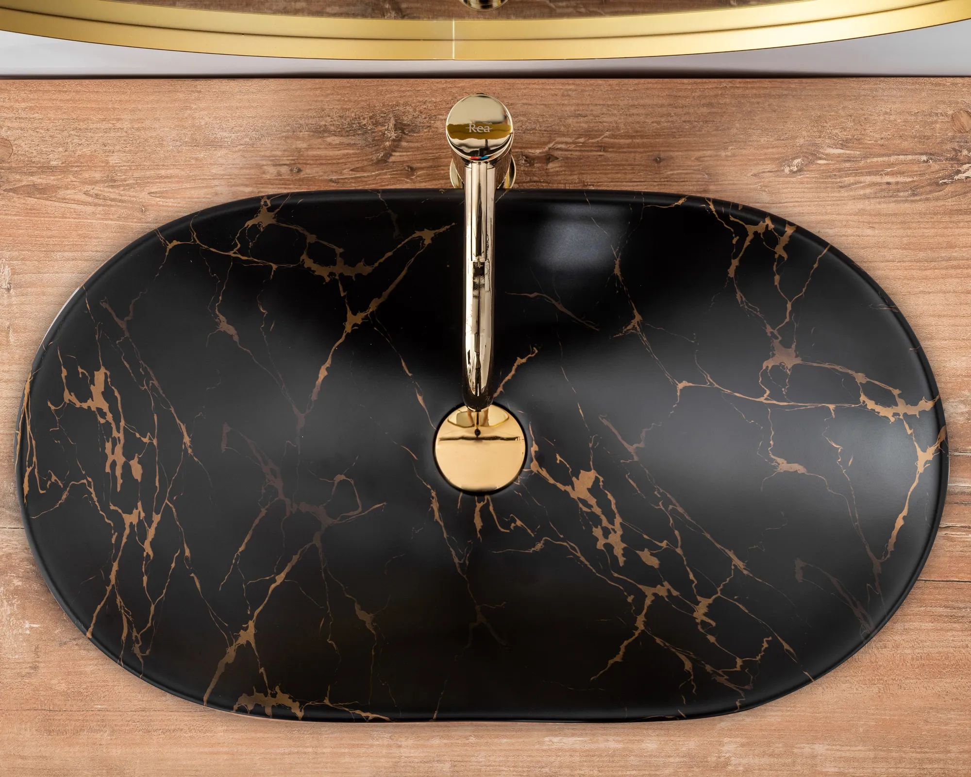 Умывальник Rea Royal Marble Black Matt 60.5x36, REA-U7478