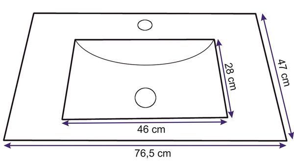 Умывальник Rea Dafne 76.5x47, REA-U0040