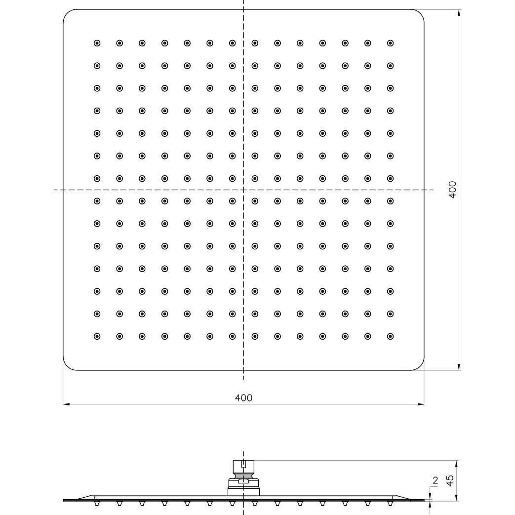 Лейка душевая верхняя квадратная 400х400 мм Lemark, LM9489S