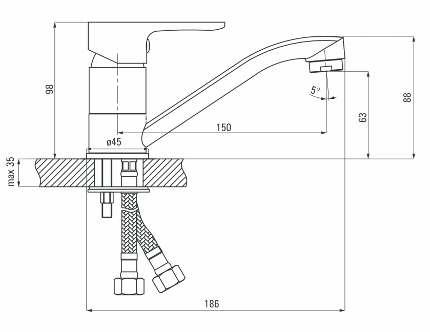 Смеситель для раковины Deante Chaber, BGC_026M