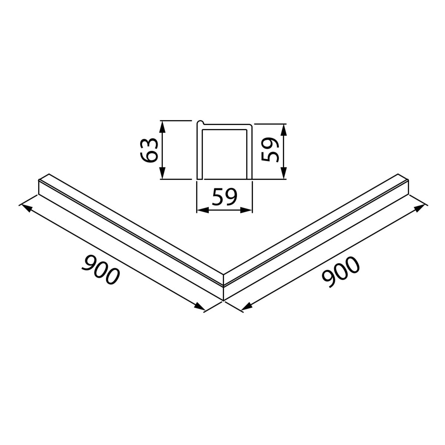 Декоративный профиль под душевое ограждение, черный, Iddis Slide, SLI5BS0i22