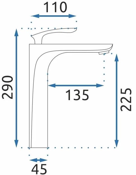 Смеситель для умывальника высокий Rea Orbit Chrome, REA-B2049
