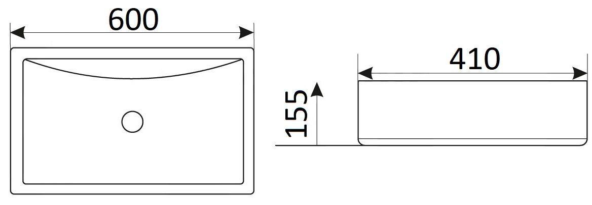 Раковина для ванной Ceramalux 59x42, 9121