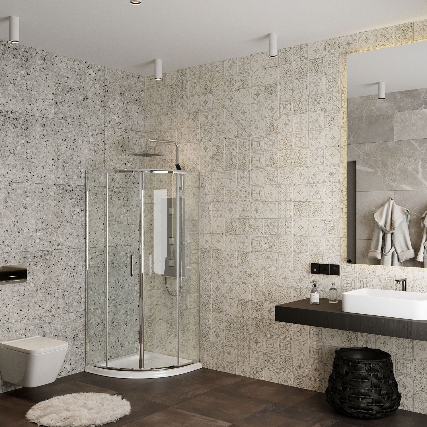 Душевой уголок Roxen Santi 90x90 прозрачное стекло, 55020-90