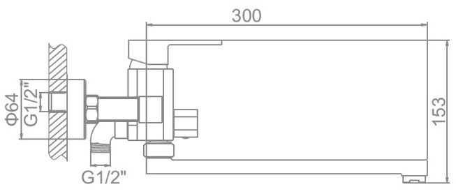 Смеситель для ванны Ledeme L2233